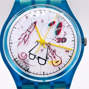 Vintage Swatch Watch, 1996, "3D Experience" (GL108) Gents 34mm.